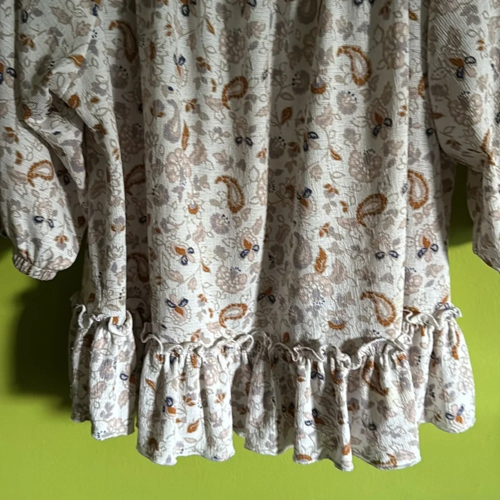 Melloday Winter White On/Off The Shoulder Floral Top Blouse Size XL - Picture 3 of 7